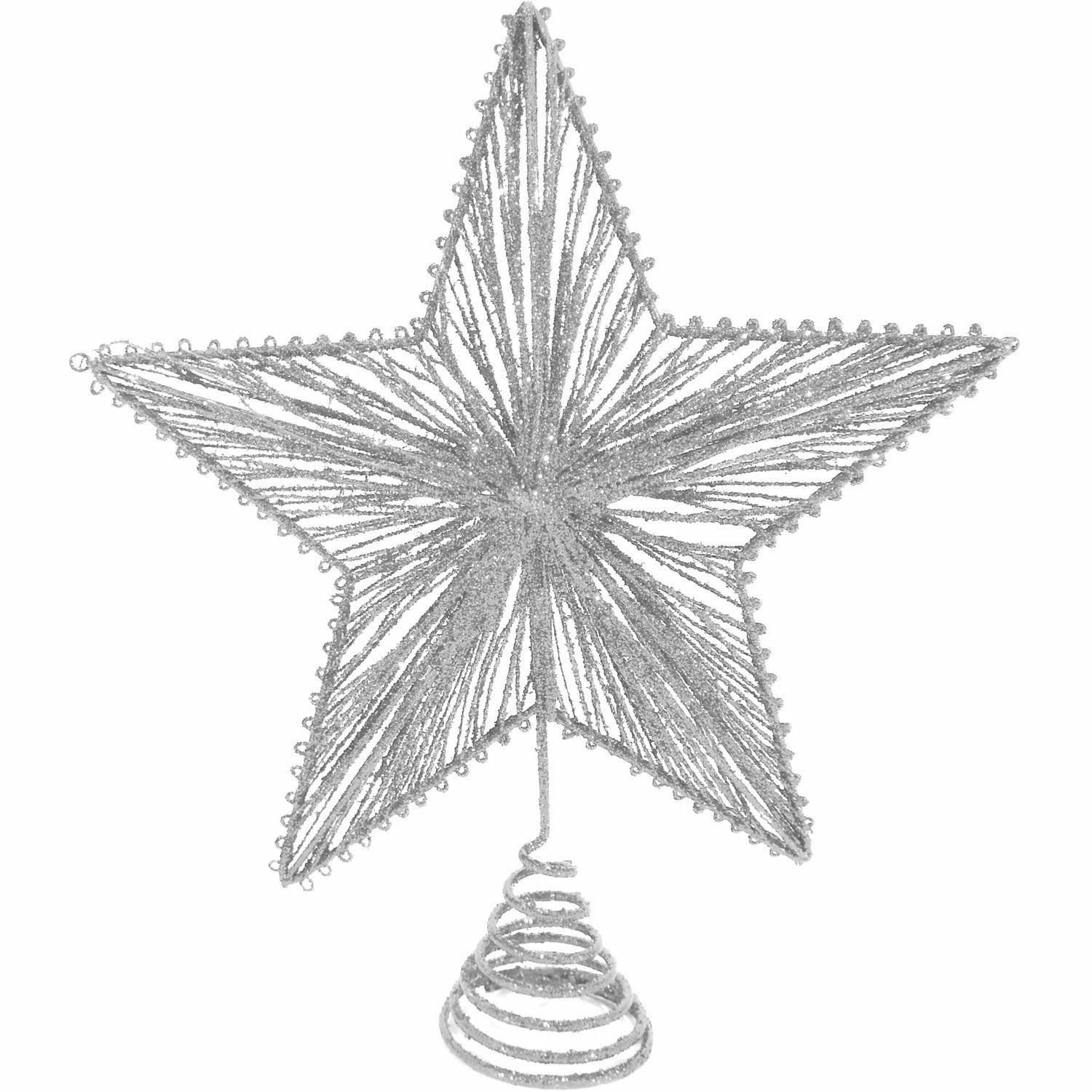 VESTIAMO CASA GRAN NATALE - Puntale Stella Natalizia Argento Glitter h30 cm